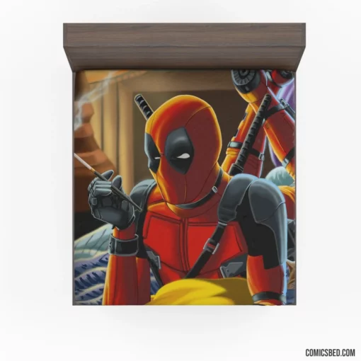 Deadpool Cat Marvel Merc Comic Fitted Sheet 1