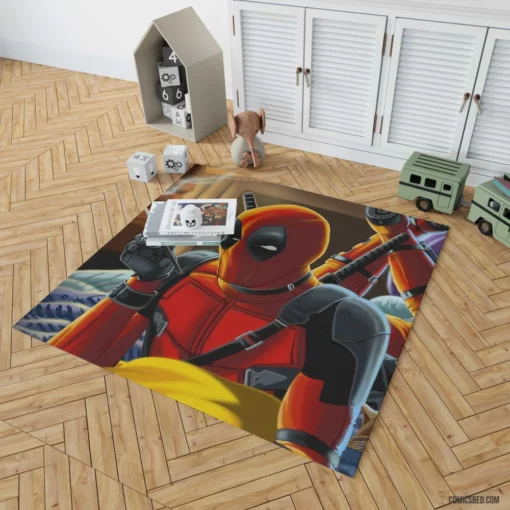 Deadpool Cat Marvel Merc Comic Rug 1