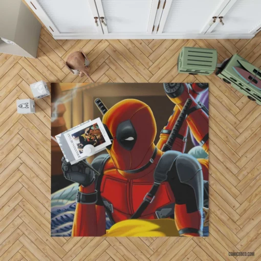 Deadpool Cat Marvel Merc Comic Rug