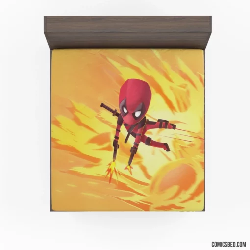 Deadpool Chibi Marvel Merc Comic Fitted Sheet 1