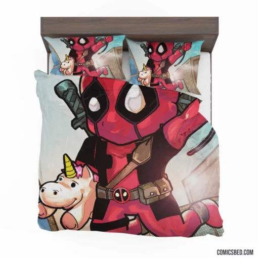 Deadpool Chibi Marvel Playful Merc Comic Bedding Set 1