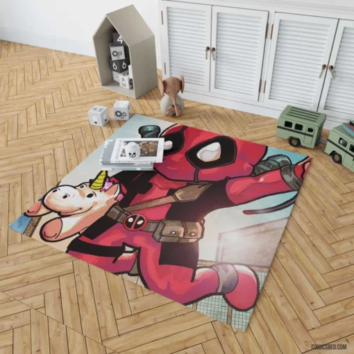 Deadpool Chibi Marvel Playful Merc Comic Rug 1