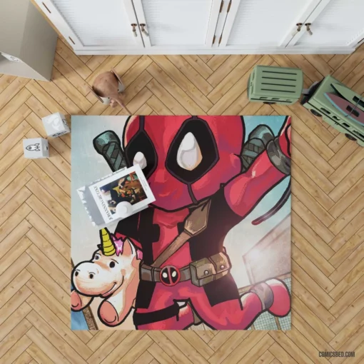 Deadpool Chibi Marvel Playful Merc Comic Rug