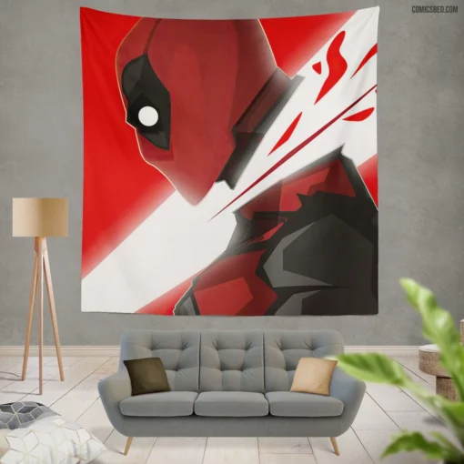 Deadpool Chronicles Marvel Merc Unleashed Comic Wall Tapestry