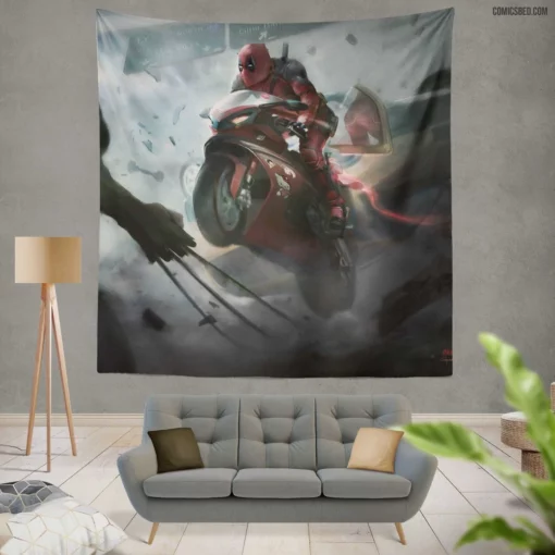 Deadpool Chronicles Marvel Mercenary Hero Comic Wall Tapestry