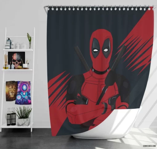 Deadpool Chronicles Marvel Unconventional Hero Comic Shower Curtain