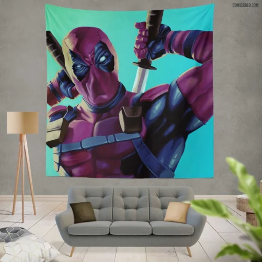 Deadpool Chronicles Marvel Unstoppable Merc Comic Wall Tapestry