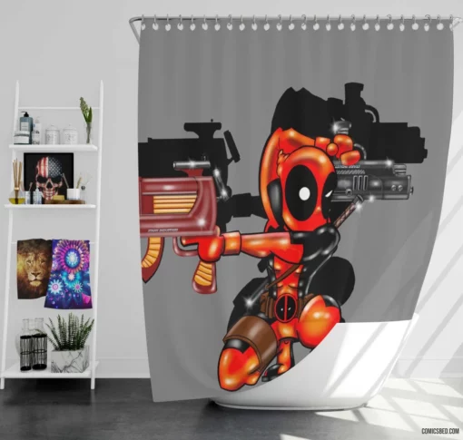 Deadpool Chronicles Marvel Witty Merc Comic Shower Curtain