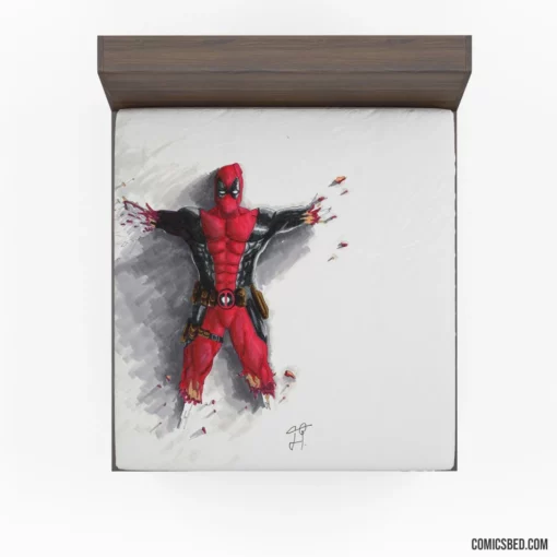 Deadpool Comic Chaos Fitted Sheet 1