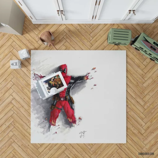 Deadpool Comic Chaos Rug