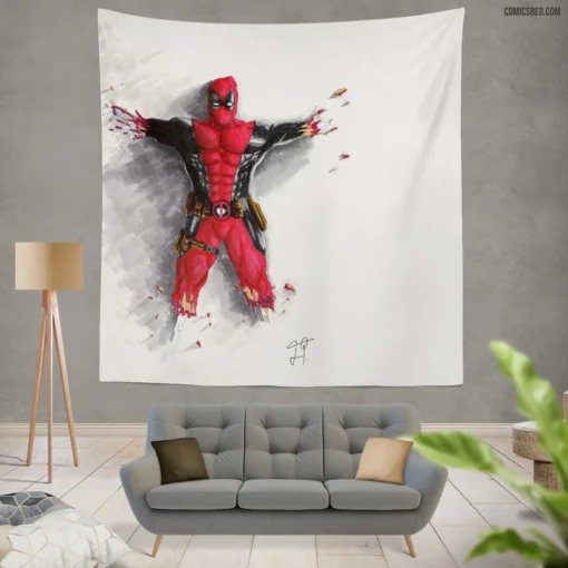 Deadpool Comic Chaos Wall Tapestry