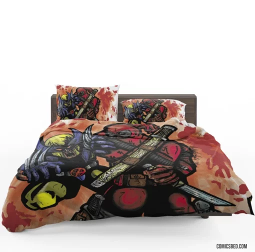 Deadpool Comic Craziness Bedding Set