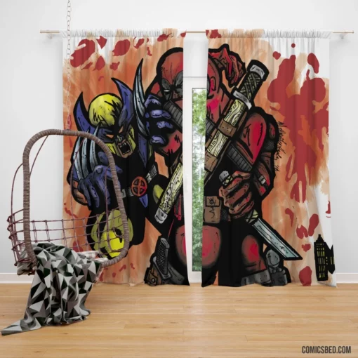 Deadpool Comic Craziness Curtain