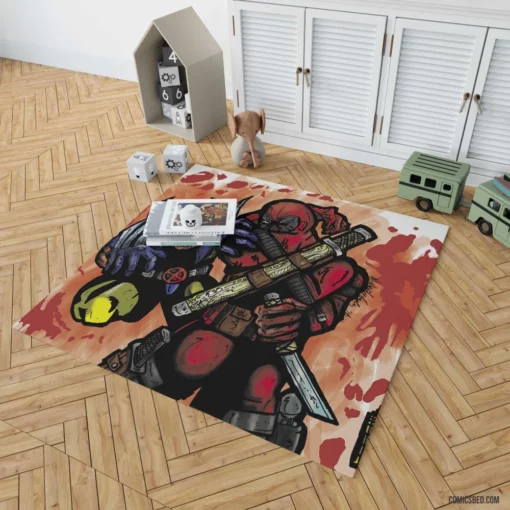 Deadpool Comic Craziness Rug 1