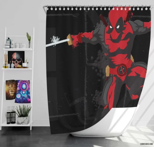 Deadpool Comic Marvel Hero Shower Curtain