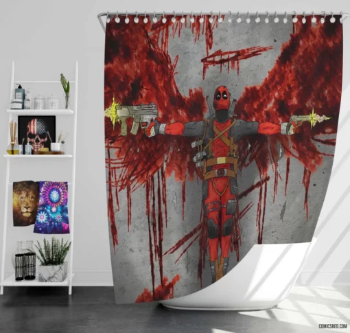 Deadpool Comic Maverick Shower Curtain