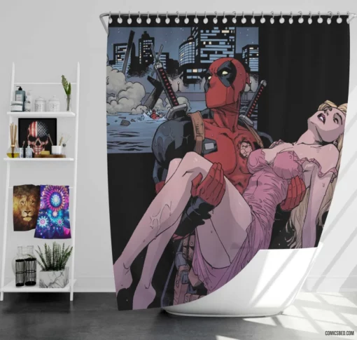 Deadpool Dc Super Hero Comic Shower Curtain