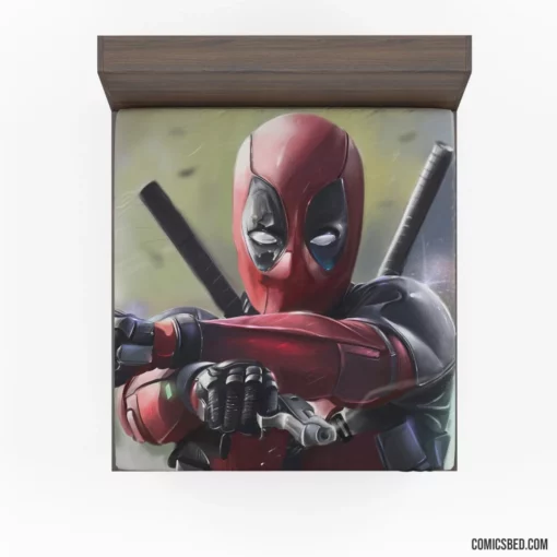 Deadpool Dual Pistols Marvel Spectacle Comic Fitted Sheet 1