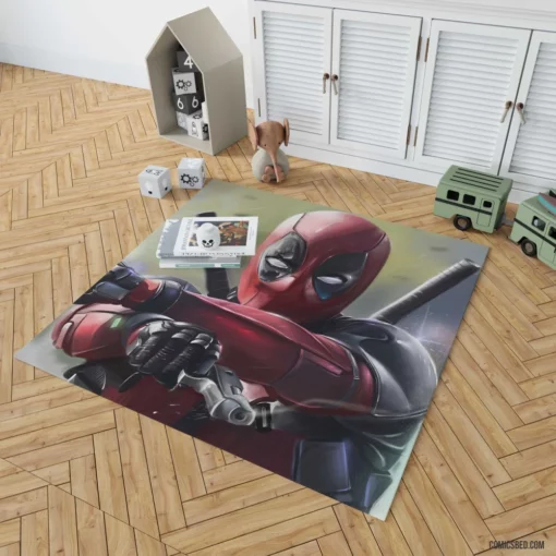 Deadpool Dual Pistols Marvel Spectacle Comic Rug 1