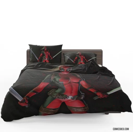 Deadpool Femme Fatale Lady Chronicles Comic Bedding Set