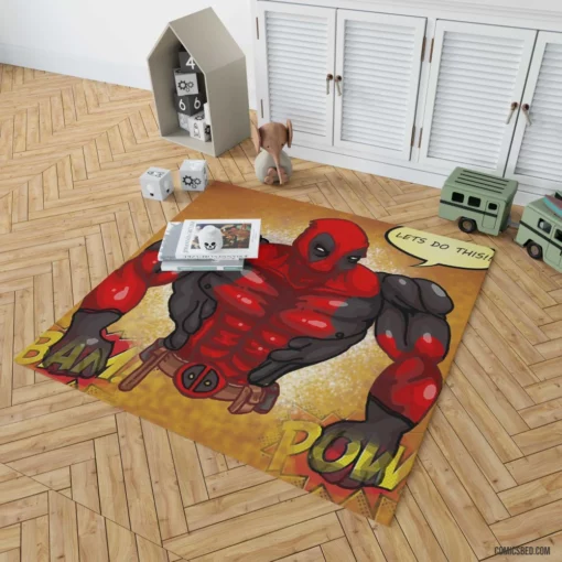 Deadpool Fourth Wall Breaker Comic Rug 1