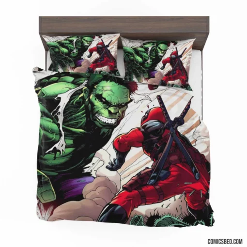 Deadpool & Hulk Chaotic Duo Comic Bedding Set 1