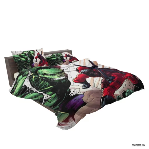 Deadpool & Hulk Chaotic Duo Comic Bedding Set 2