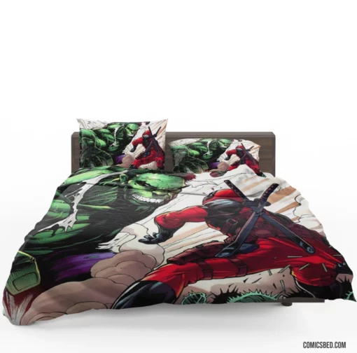 Deadpool & Hulk Chaotic Duo Comic Bedding Set