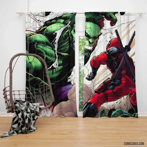 Deadpool & Hulk Chaotic Duo Comic Curtain