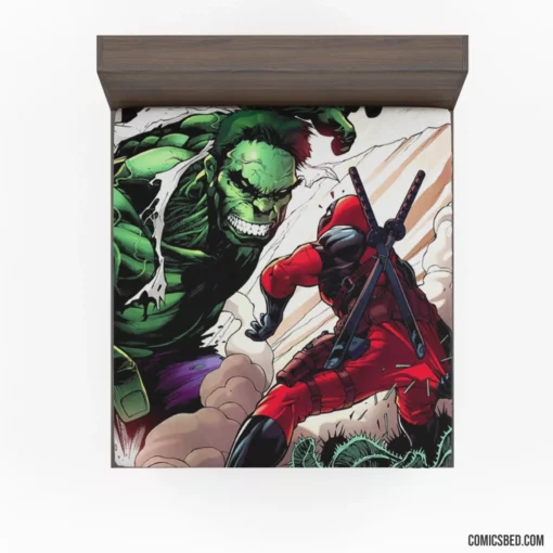 Deadpool & Hulk Chaotic Duo Comic Fitted Sheet 1