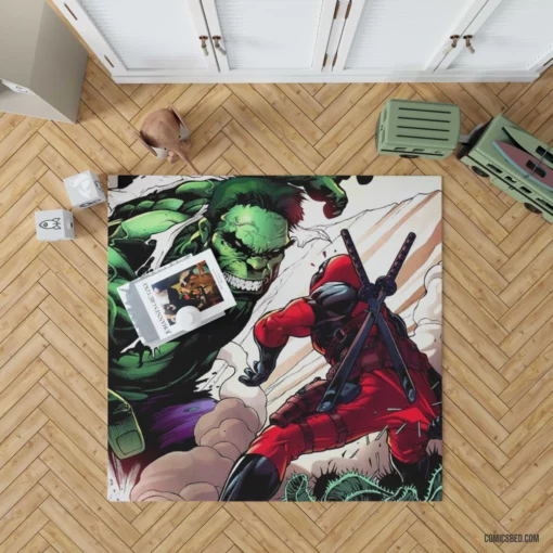 Deadpool & Hulk Chaotic Duo Comic Rug