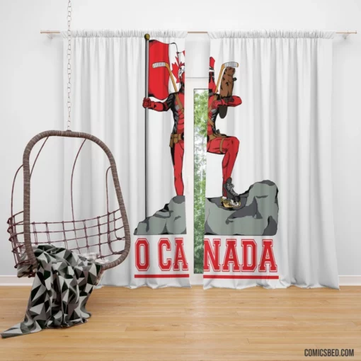 Deadpool Humor & Action Comic Curtain