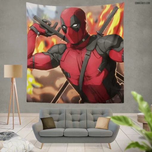 Deadpool Marvel Anti-Hero Comic Wall Tapestry