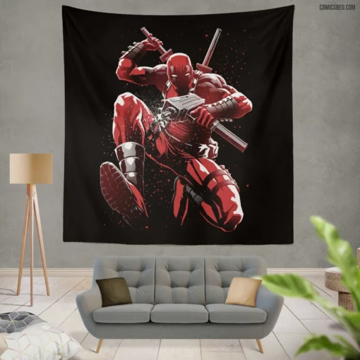 Deadpool Marvel Chaotic Mercenary Comic Wall Tapestry