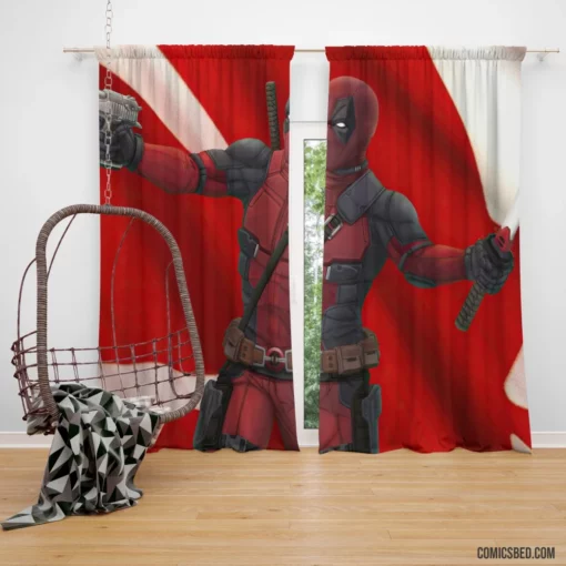 Deadpool Marvel Humorous Adventure Comic Curtain