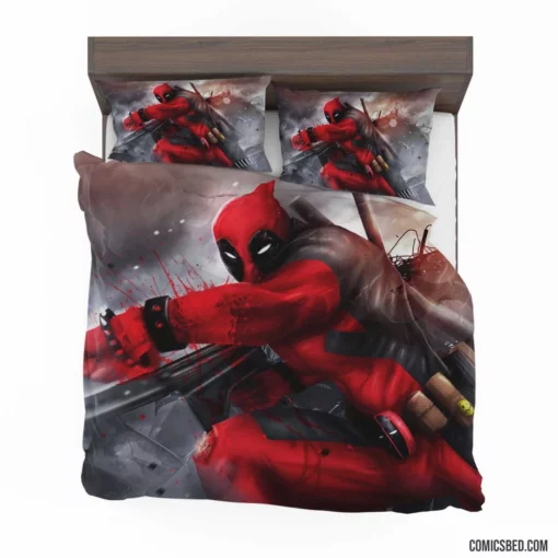 Deadpool Marvel Humorous Merc Comic Bedding Set 1