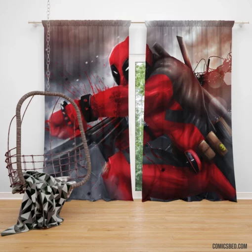 Deadpool Marvel Humorous Merc Comic Curtain