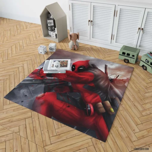 Deadpool Marvel Humorous Merc Comic Rug 1