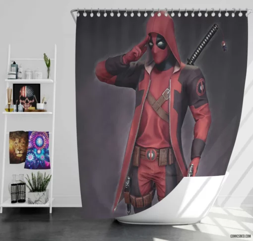 Deadpool Marvel Legacy Unleashed Comic Shower Curtain