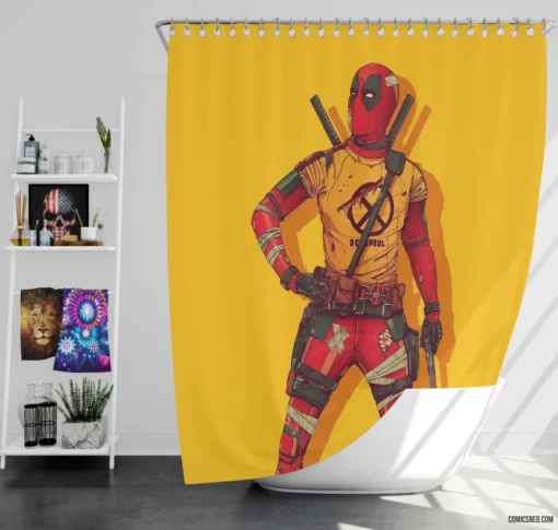 Deadpool Marvel Mercenary Comic Shower Curtain