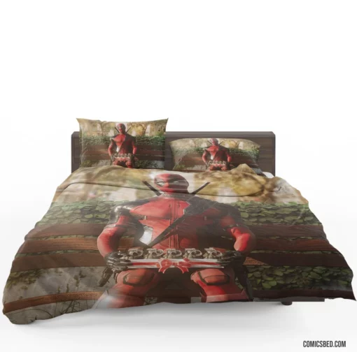 Deadpool Marvel Mercenary Heart Comic Bedding Set