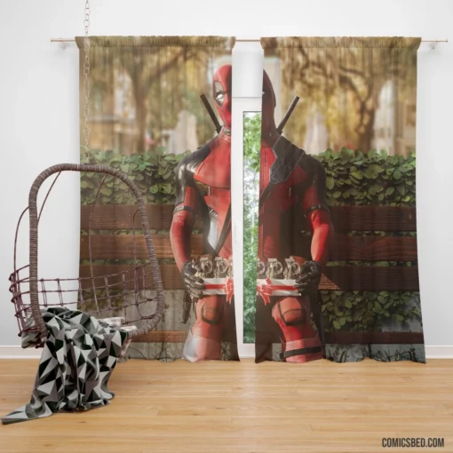 Deadpool Marvel Mercenary Heart Comic Curtain