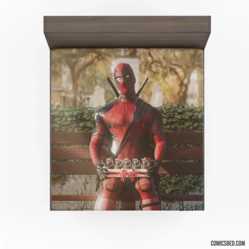 Deadpool Marvel Mercenary Heart Comic Fitted Sheet 1