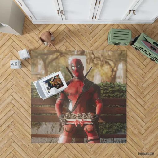 Deadpool Marvel Mercenary Heart Comic Rug