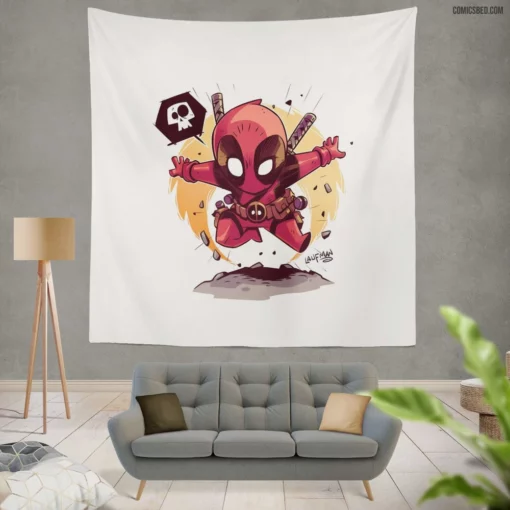 Deadpool Marvel Mercenary Path Comic Wall Tapestry