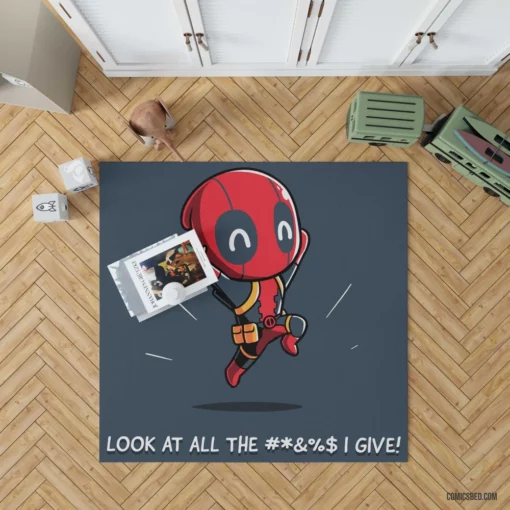 Deadpool Marvel Mercenary Pursuit Comic Rug