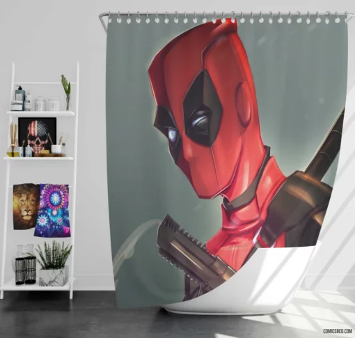 Deadpool Marvel Mercenary Wit Comic Shower Curtain