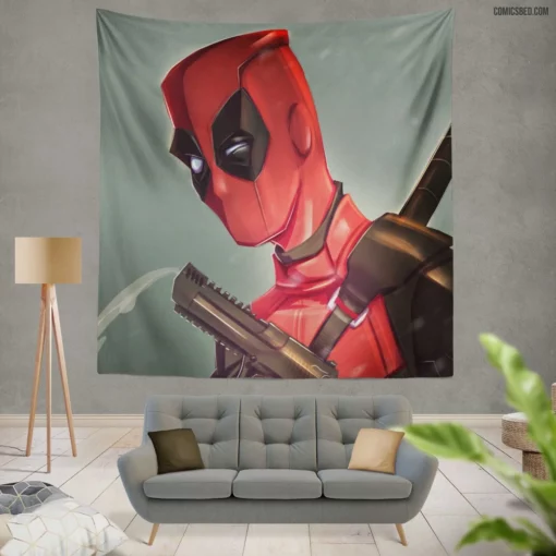 Deadpool Marvel Mercenary Wit Comic Wall Tapestry