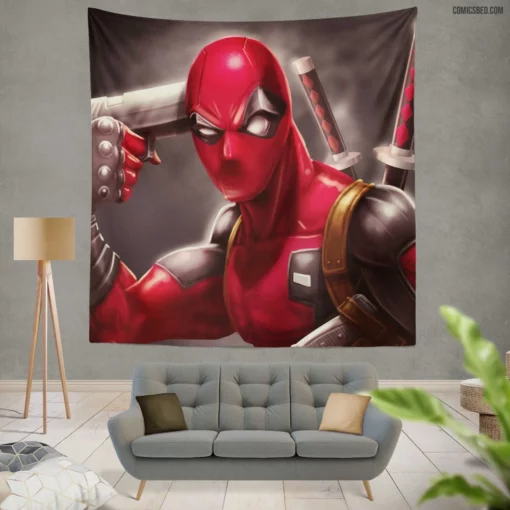 Deadpool Marvel Witty Respite Comic Wall Tapestry