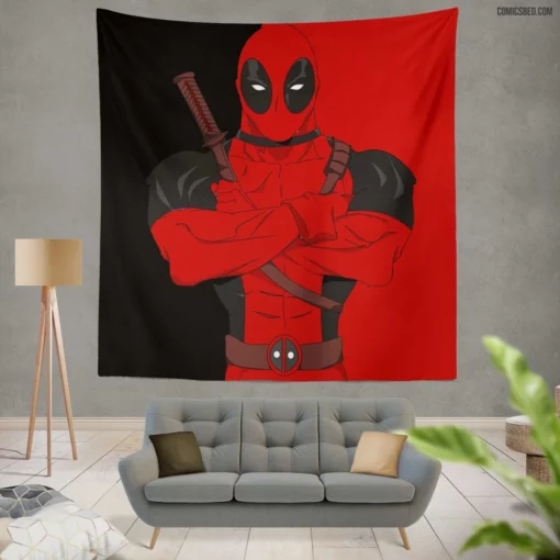 Deadpool Merc Adventures Comic Wall Tapestry